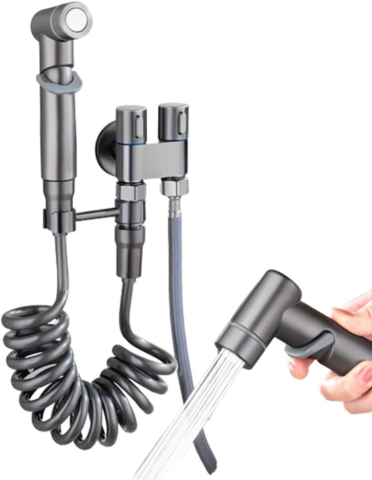 Ducha Bide Premium Color Gun Metal Grafito con Manguera Resorte