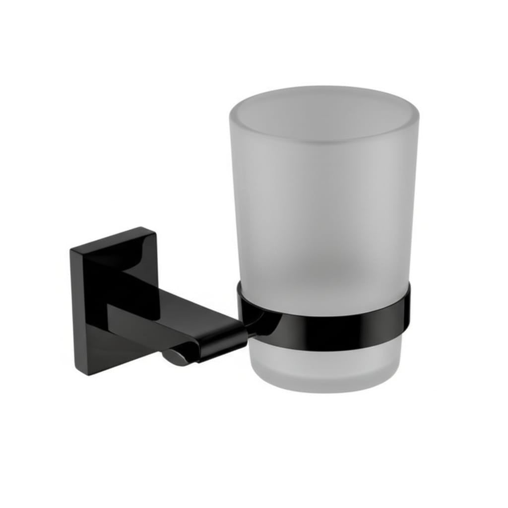 SET Juego de 7 Accesorios de Baño Acero Negro Mate Premium