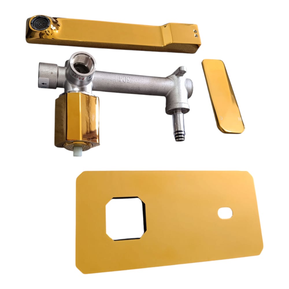 Grifo de Lavabo Empotrado Monomando Dorado - Elegancia para tu Baño
