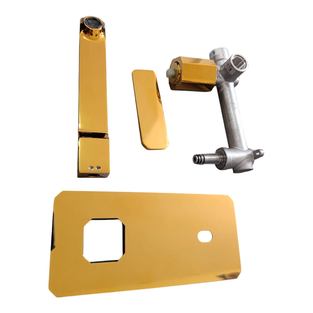 Grifo de Lavabo Empotrado Monomando Dorado - Elegancia para tu Baño