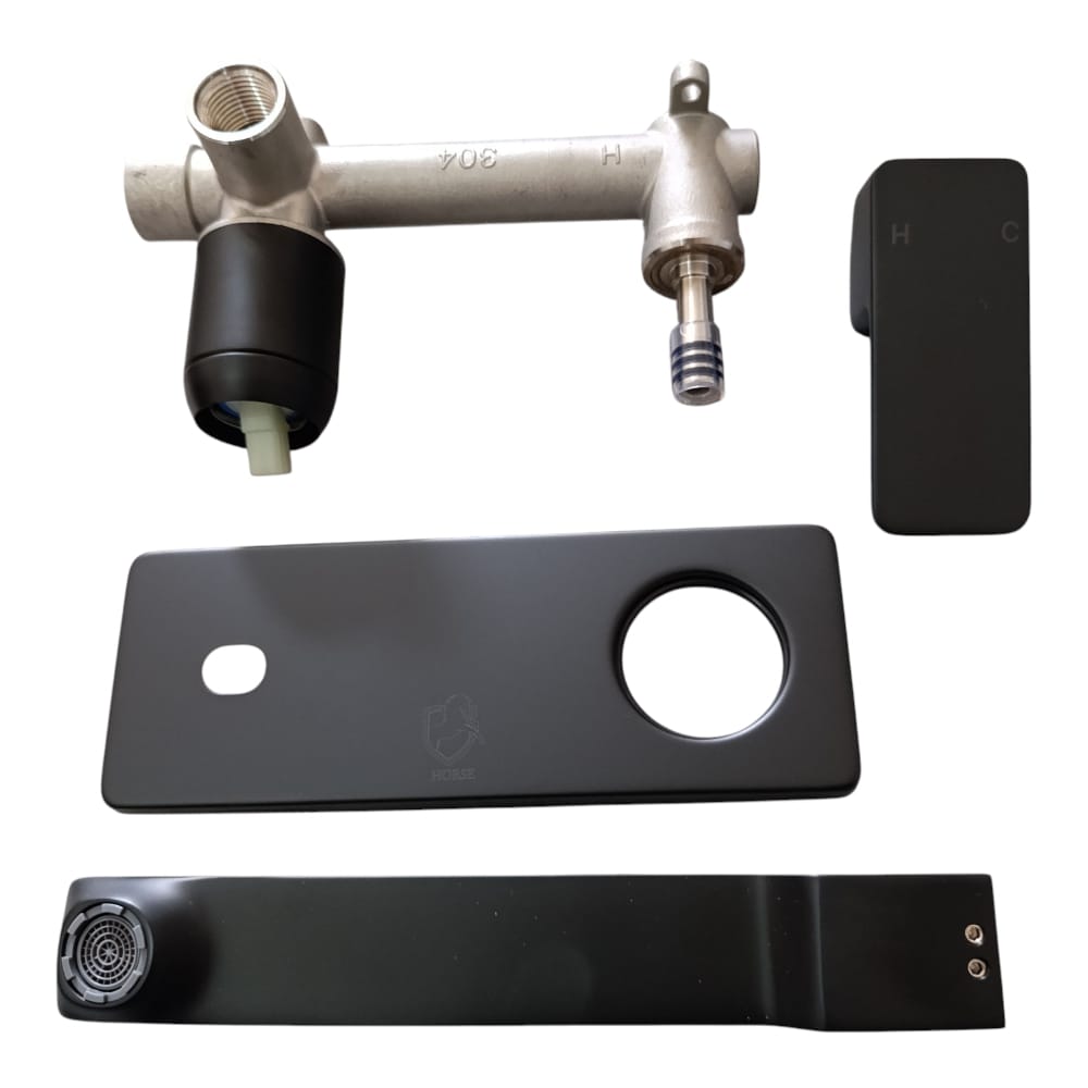 Grifo de Lavabo Empotrado Monomando Negro Mate Elegancia para tu Baño