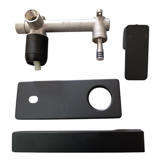 Grifo de Lavabo Empotrado Monomando Negro Mate Elegancia para tu Baño