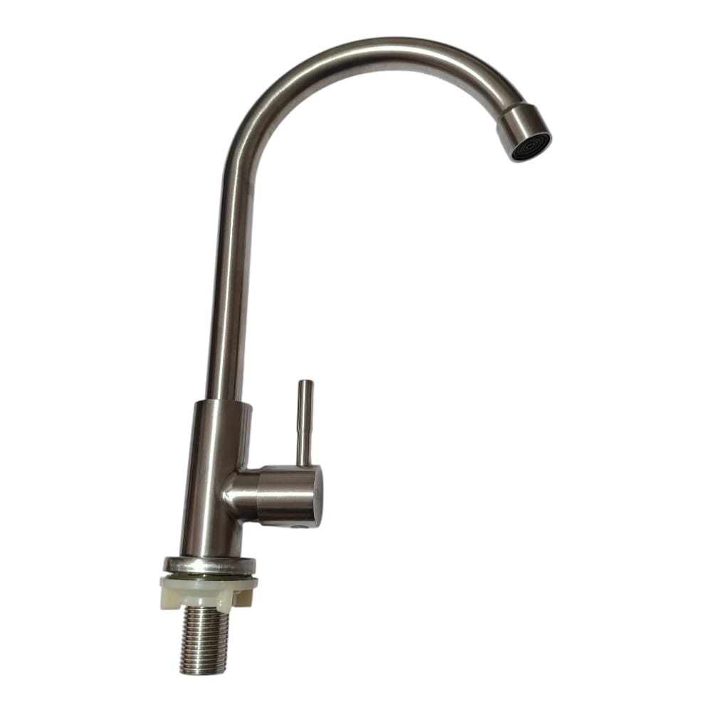 Grifo Moderno Mueble Cuello Cisne asta fija de Acero Mate Satinado