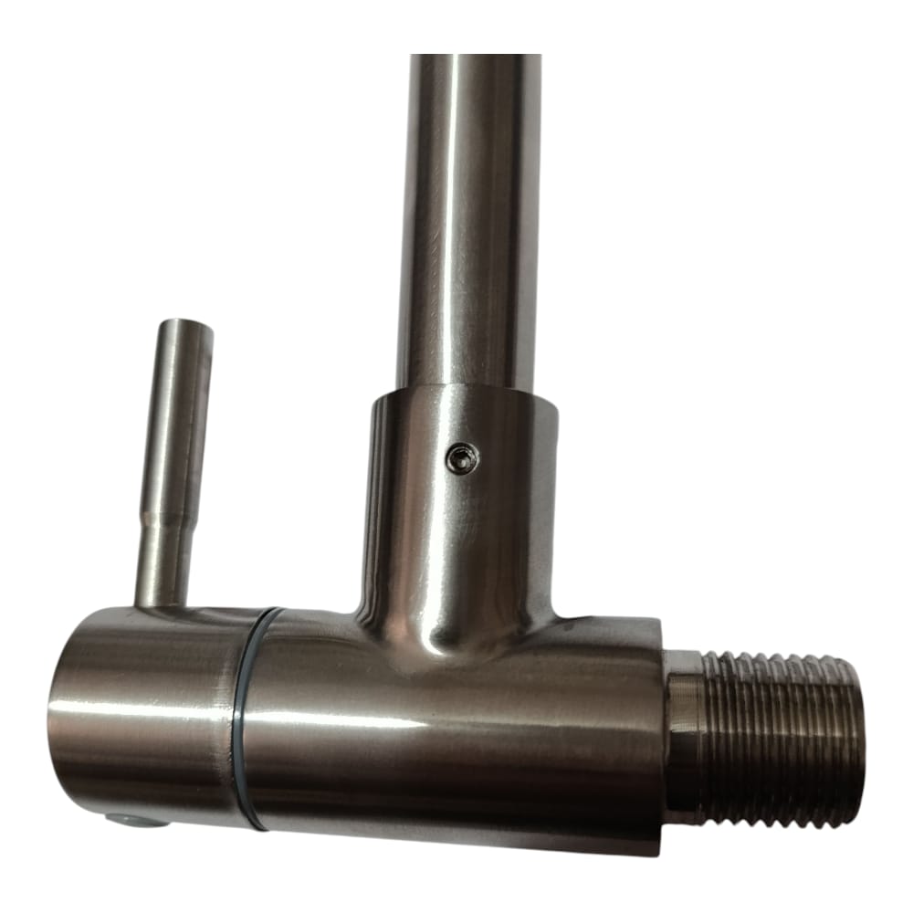 Grifo Moderno Pared Cuello Cisne asta fija de Acero Mate Satinado