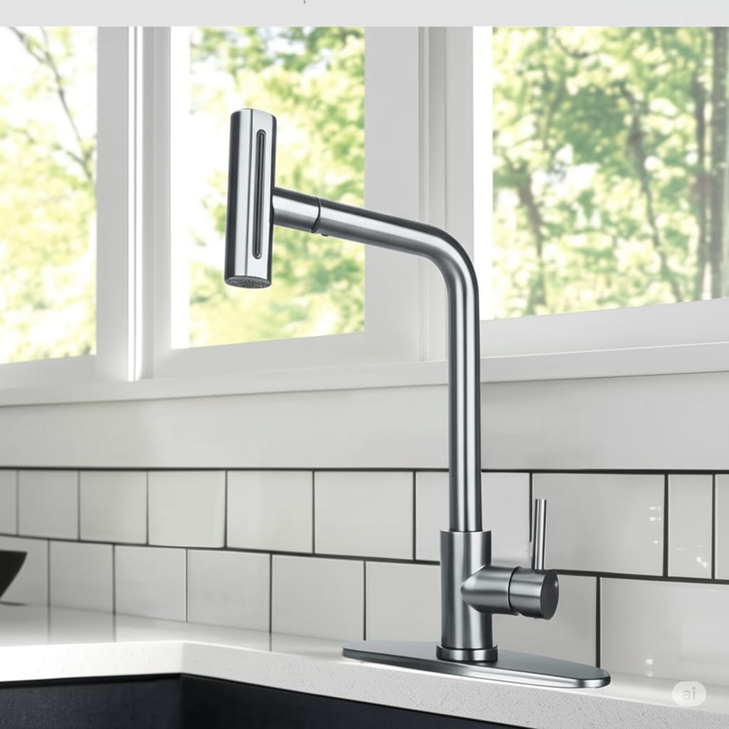 Grifo Mezcladora Cocina Mueble con 4 Modos de Flujo y Diseño Extraíble