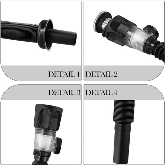 Desague Sifón flexible Negro con anti olor Push para Cocina o Baño