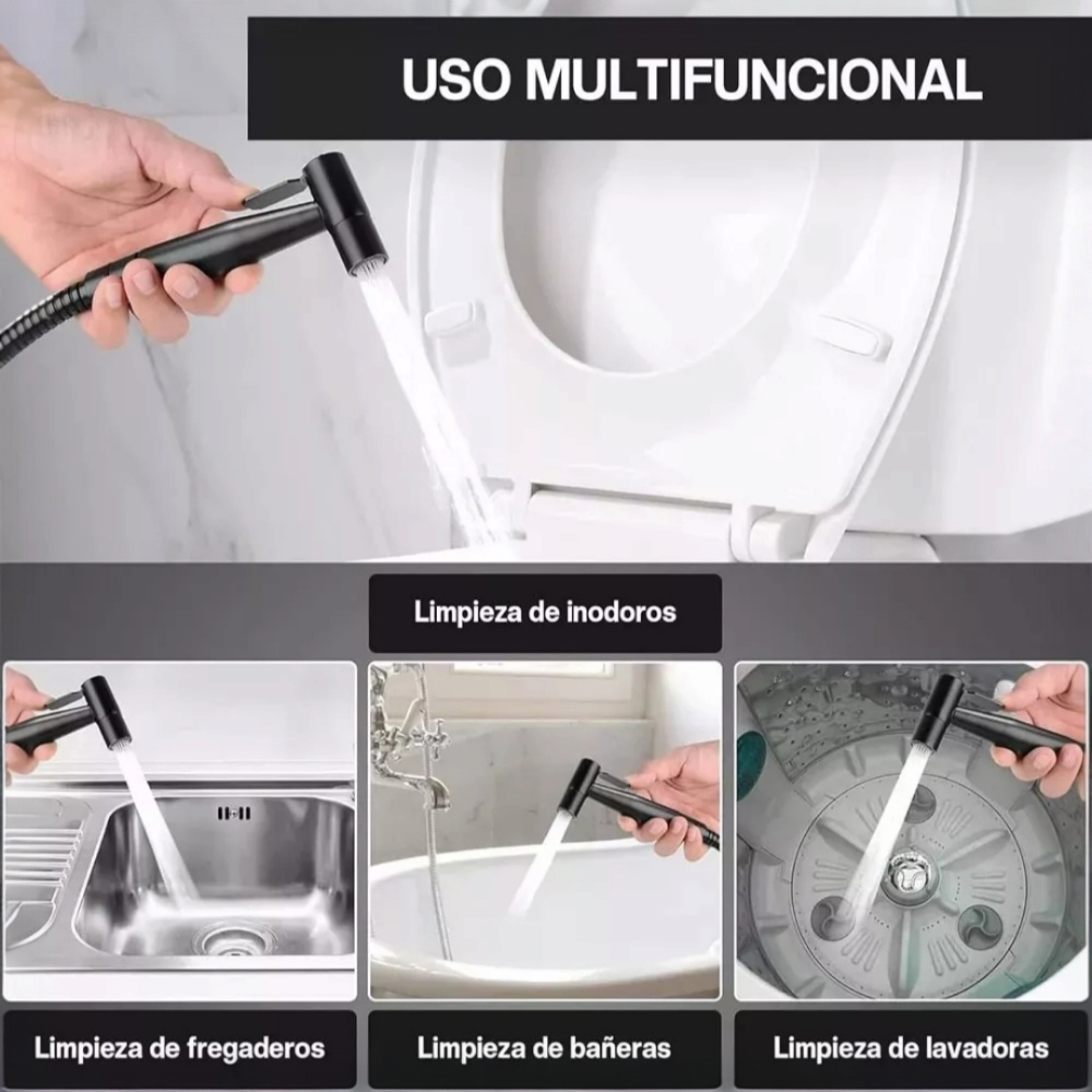 Set Combo Ducha bidé Negro Mate Acero Inoxidable SS304