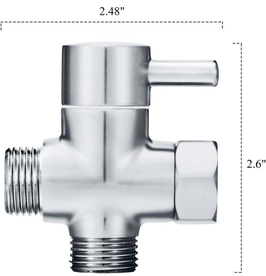Válvula Desviadora doble Acero Cromado para ducha teléfono o bidé