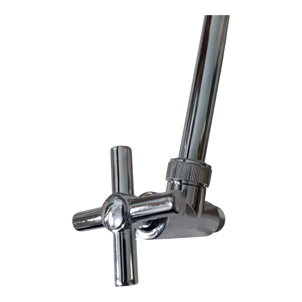 Grifo Caño Cocina Cruceta Pared Flexible Acero Cromado semi pesado