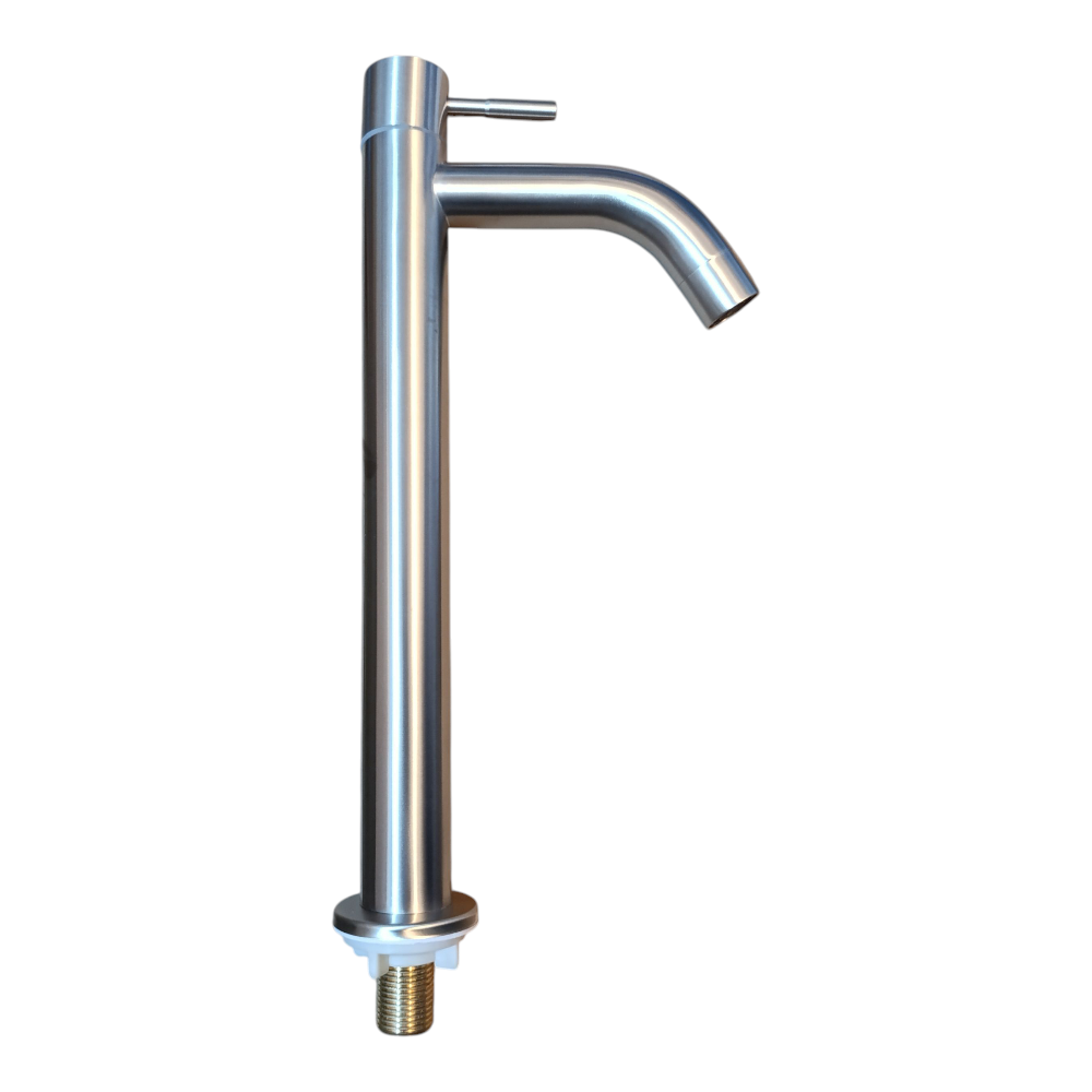 Grifo Caño Ovalin o bowl Liviano de 30cm de Acero Satinado Mate