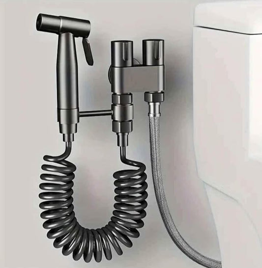 Ducha Bide premium color gris plomo grafito con manguera resorte