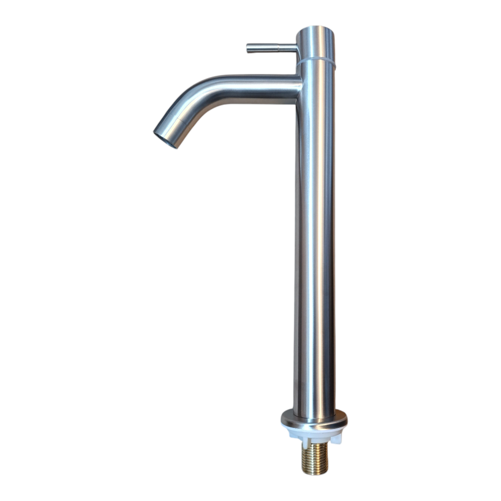 Grifo Caño Ovalin o bowl Liviano de 30cm de Acero Satinado Mate