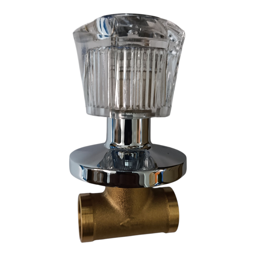 Llave Manija Acrilica de Ducha pesada Agua fría cuerpo pesado bronce