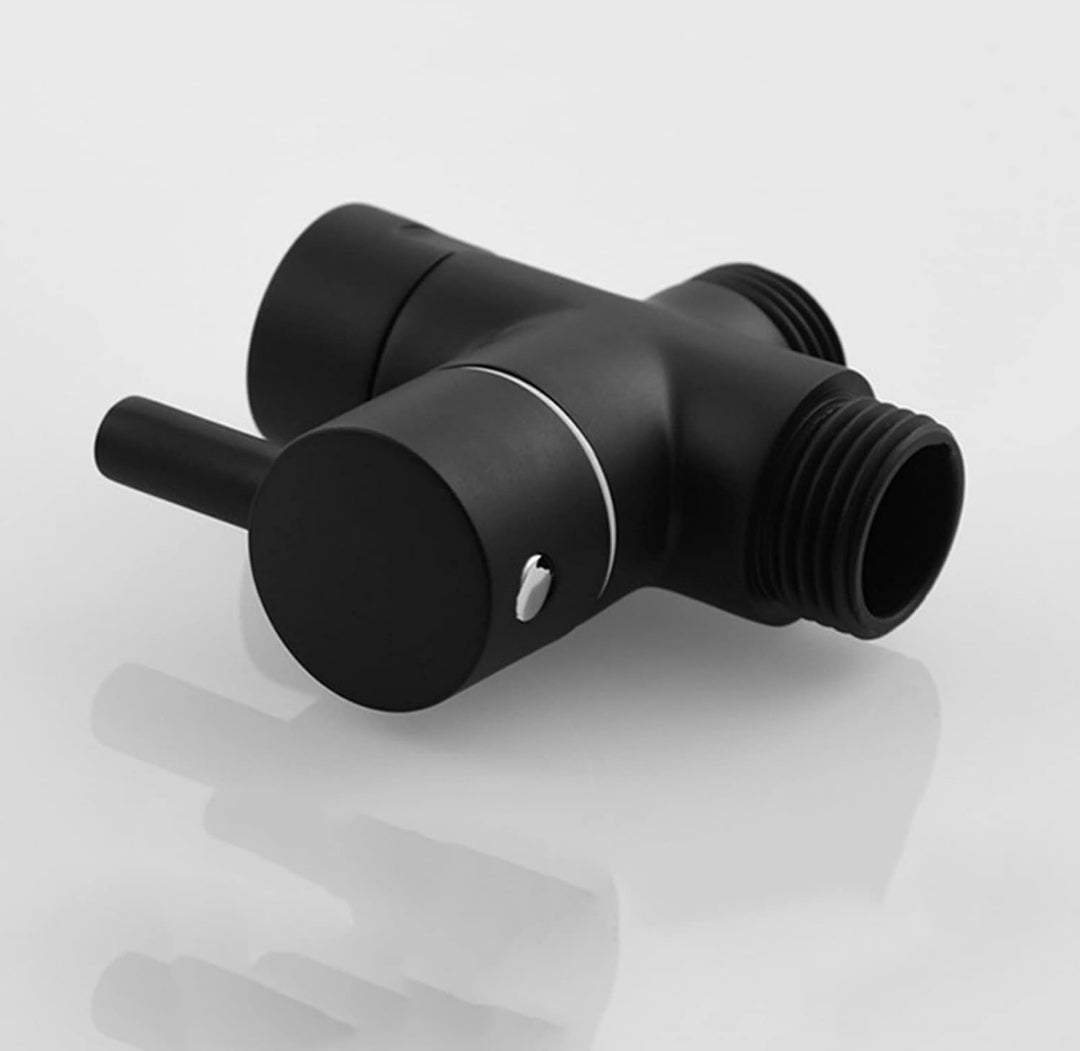 Válvula Desviadora para Cabezal de Ducha o bidé Negro Mate en Acero