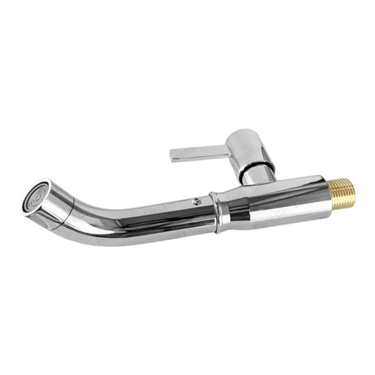 Grifo Caño Pared Bronce Cromado para Lavatorio pico minimalista