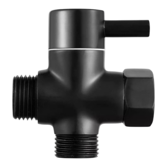 Válvula Desviadora para Cabezal de Ducha o bidé Negro Mate en Acero