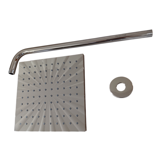 Cabeza Ducha Española cuadrado ABS 20cm con Brazo de 40cm Acero