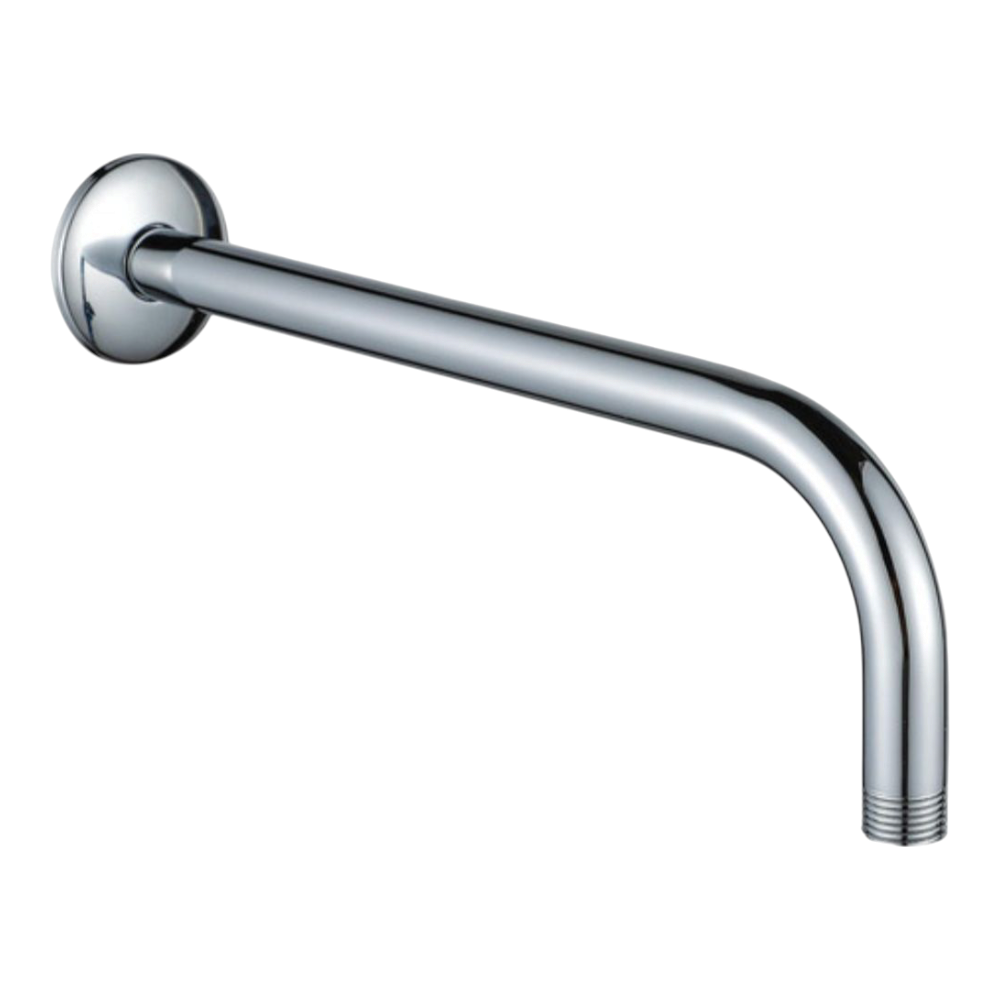 Brazo Ducha Redondo 90° Metal Cromado de 45cm largo Canopla Redonda