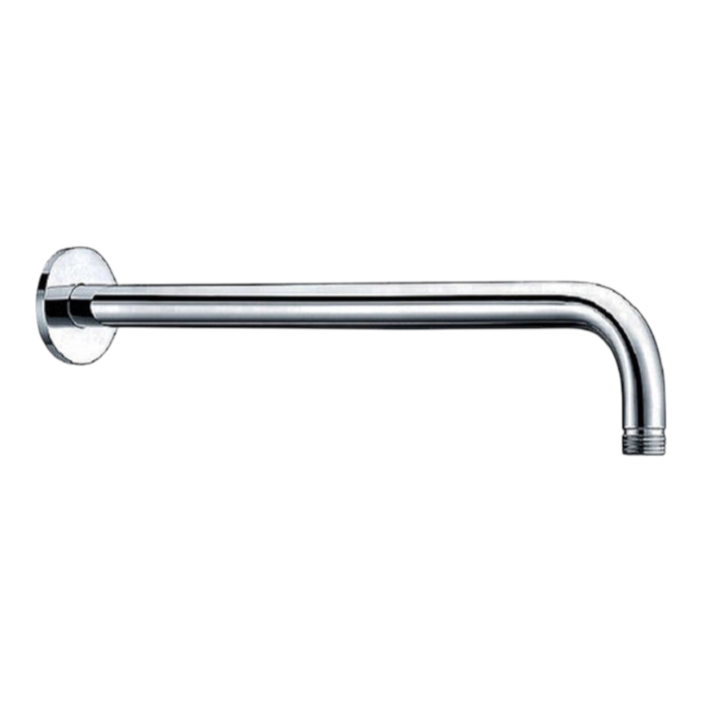 Brazo Ducha Redondo 90° Metal Cromado de 45cm largo Canopla Redonda