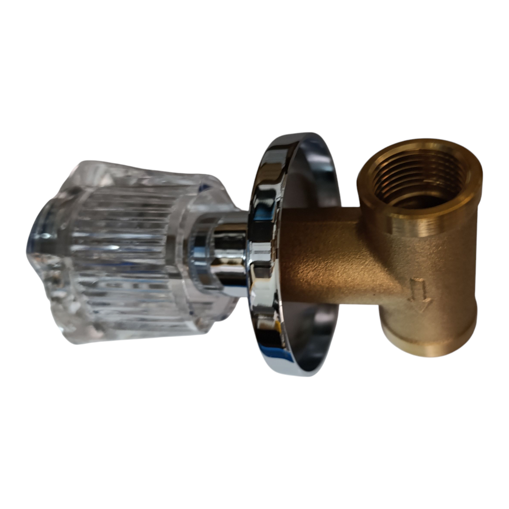 Llave Manija Acrilica de Ducha pesada Agua fría cuerpo pesado bronce
