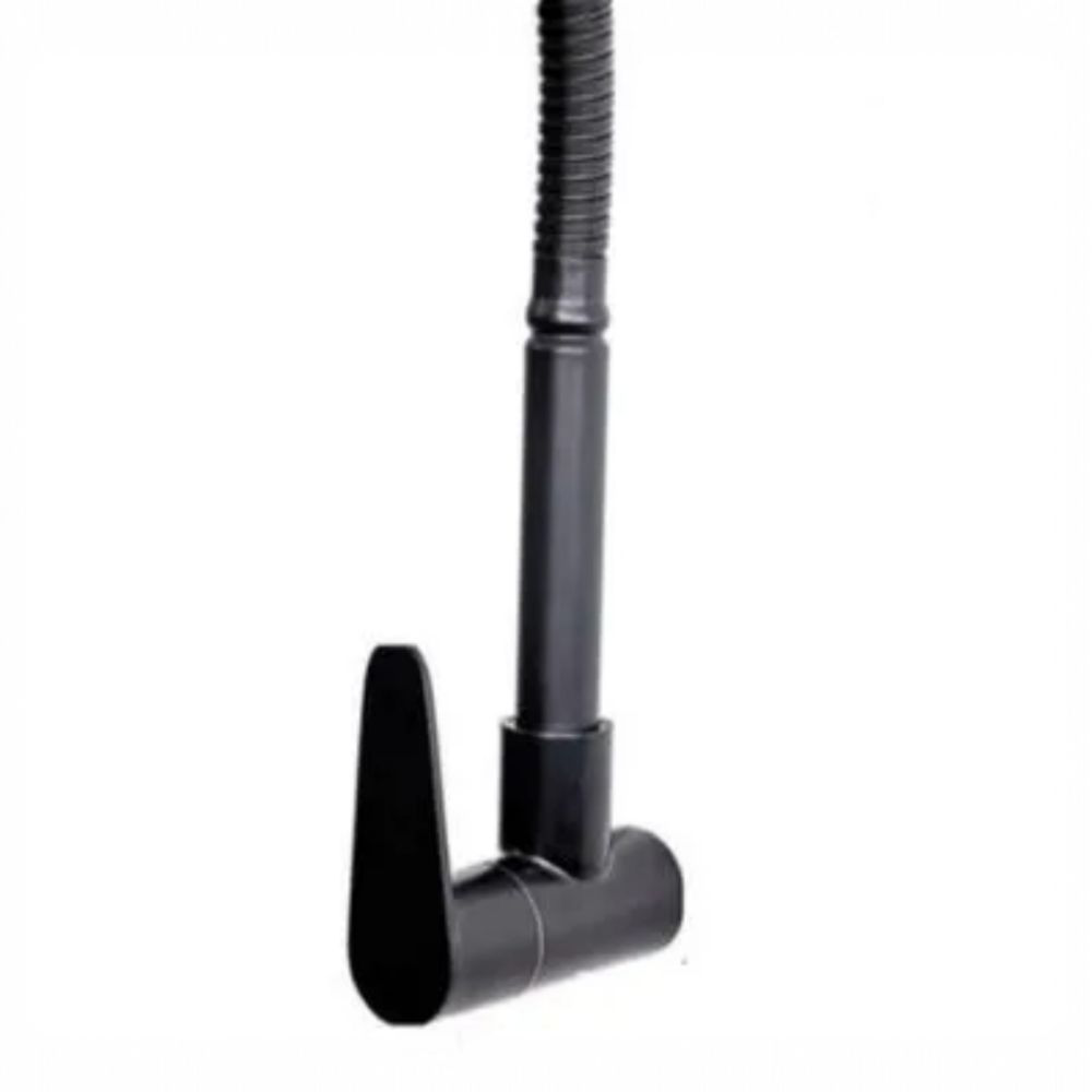 Grifo Llave Cocina pared agua fría cuello flexible NEGRO MATE