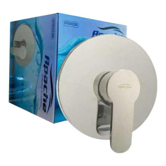 Mezcladora Monomando Ducha Empotrado Redondo Acero Cromo Brillante