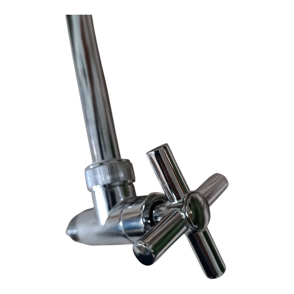 Grifo Caño Cocina Cruceta Pared Flexible Acero Cromado semi pesado