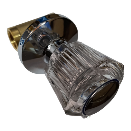 Llave Manija Acrilica de Ducha pesada Agua fría cuerpo pesado bronce