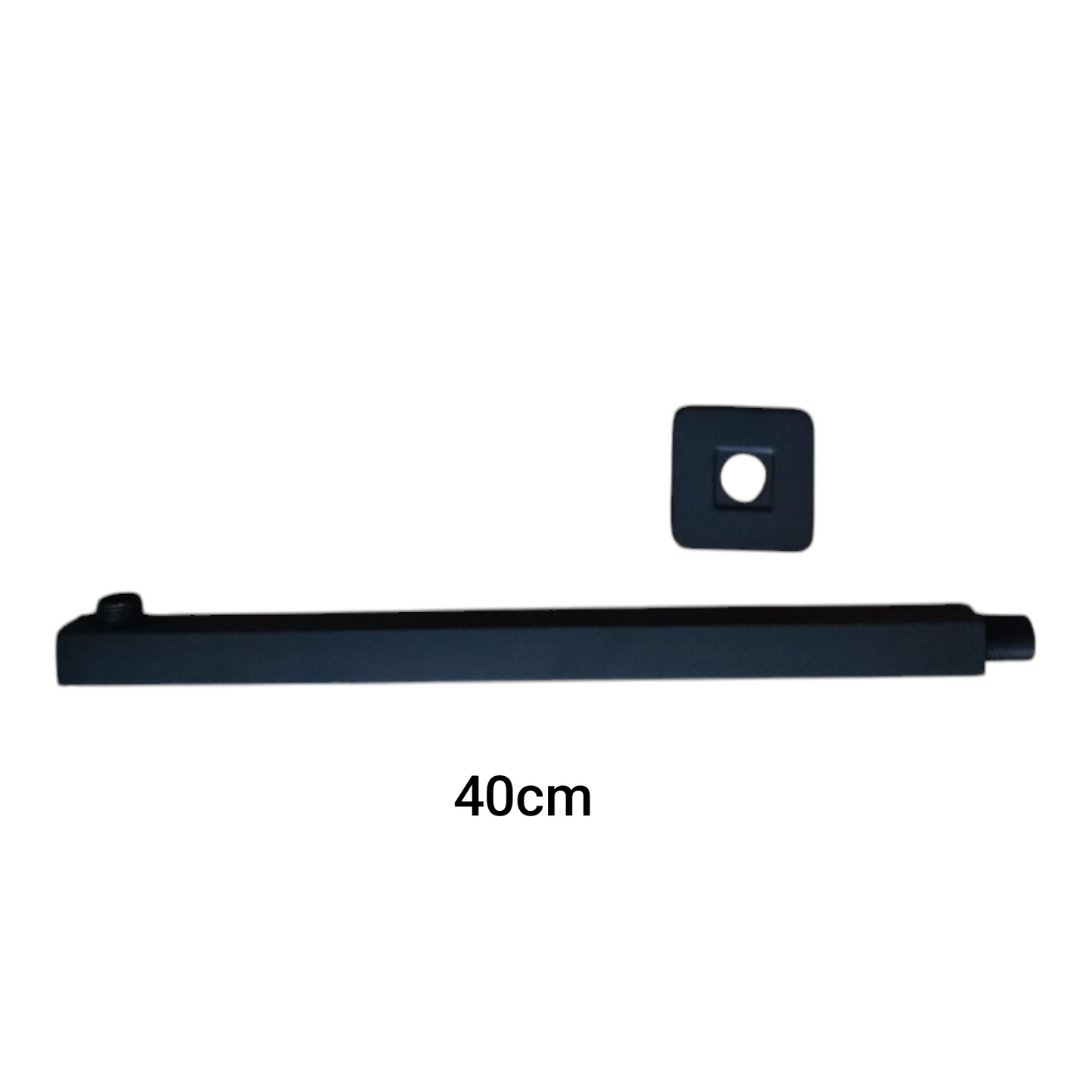 Cabezal Ducha Negro Mate Cuadrado ultra plano 20x20cm Acero Inox SS201
