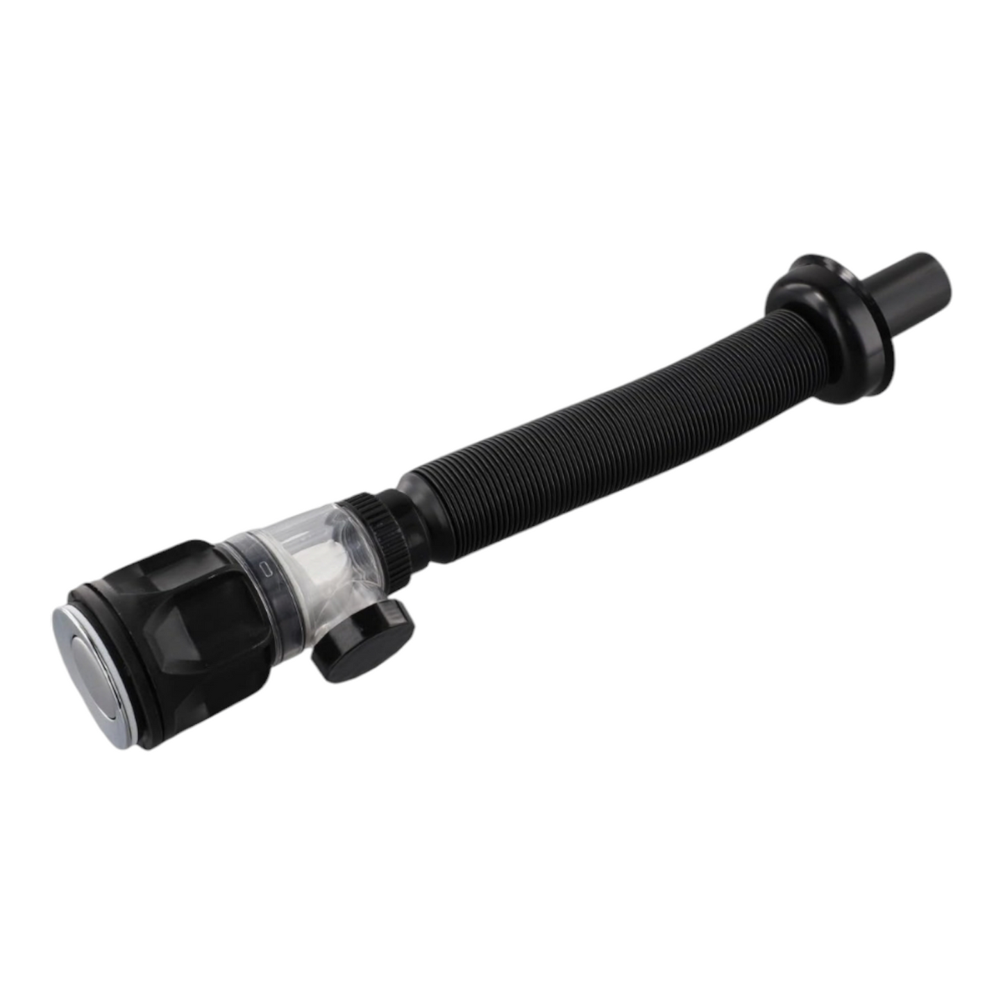 Desague Sifón flexible Negro con anti olor Push para Cocina o Baño