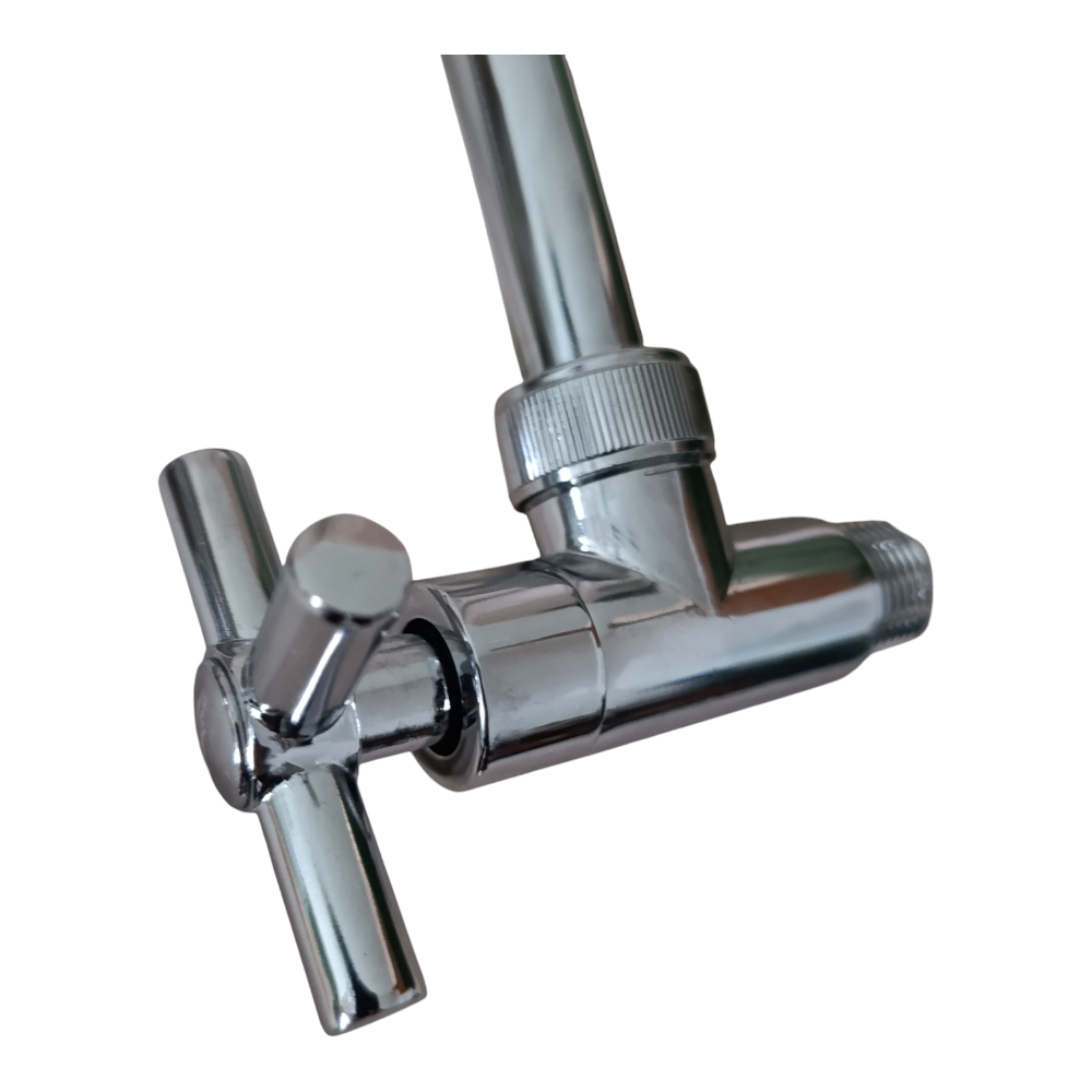 Grifo Caño Cocina Cruceta Pared Flexible Acero Cromado semi pesado