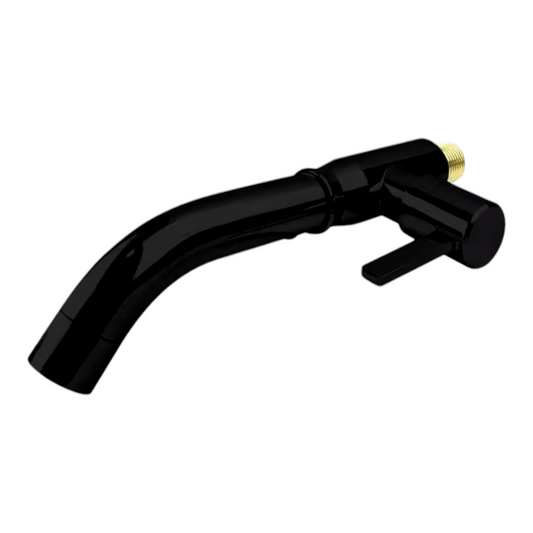 Grifo Caño Pared Bronce Negro Mate para Lavatorio pico minimalista