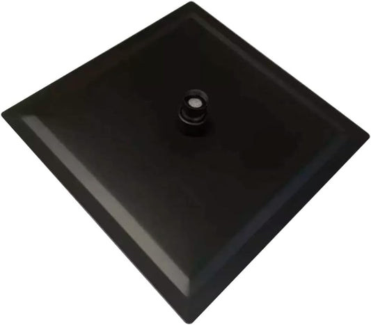 Cabezal Ducha Negro Mate Cuadrado ultra plano 15x15cm brazo Acero