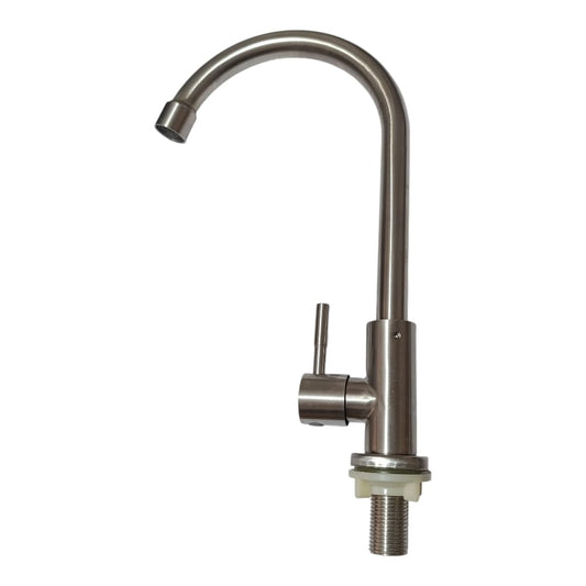 Grifo Moderno Mueble Cuello Cisne asta fija de Acero Mate Satinado