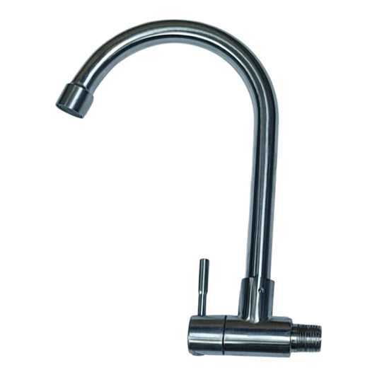 Grifo Moderno Pared Cuello Cisne asta fija de Acero Mate Satinado