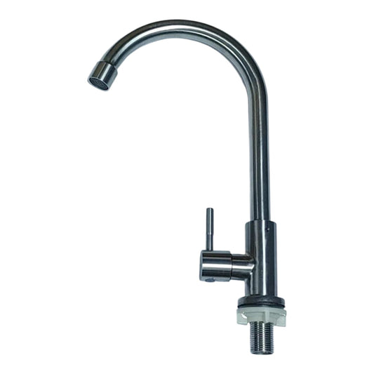 Grifo Moderno Mueble Cuello Cisne asta fija de Acero Mate Satinado