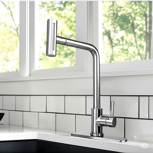 Grifo Mezcladora Cocina Mueble con 4 Modos de Flujo Extraíble Cromado