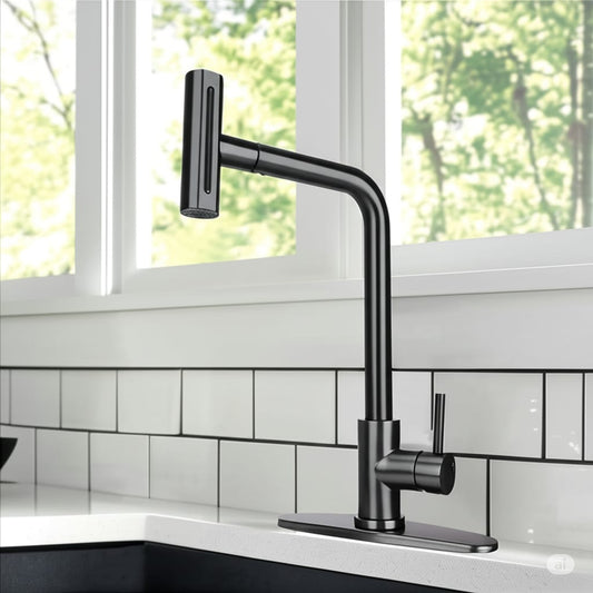 Grifo Mezcladora Cocina Mueble con 4 Modos de Flujo, Extraíble Gris