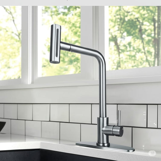 Grifo Mezcladora Cocina Mueble con 4 Modos de Flujo y Diseño Extraíble