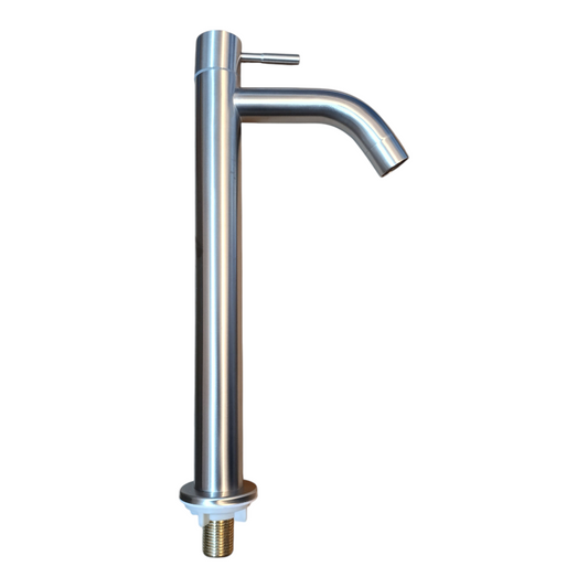 Grifo Caño Ovalin o bowl Liviano de 30cm de Acero Satinado Mate