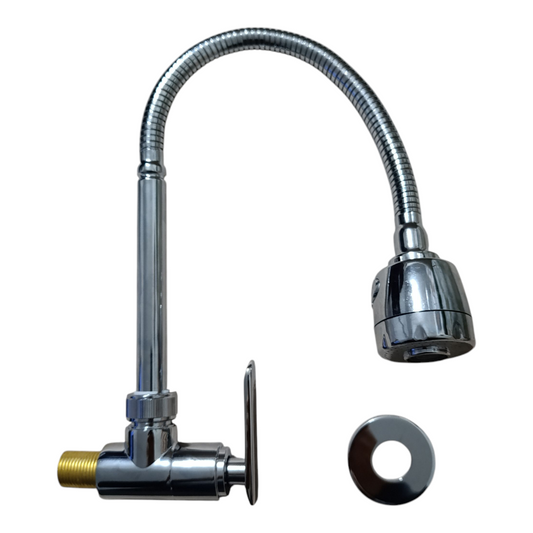Grifo Caño Pared Pesado de Cocina Bronce Cromado agua fría flexible