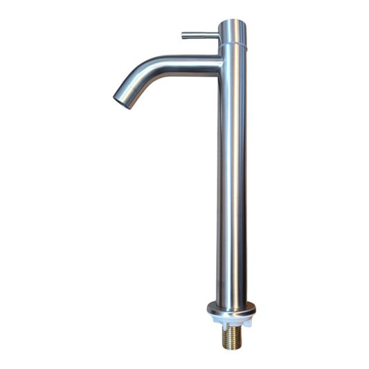 Grifo Caño Ovalin o bowl Liviano de 30cm de Acero Satinado Mate