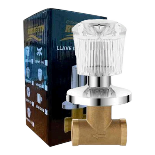 Llave Manija Acrilica de Ducha pesada Agua fría cuerpo pesado bronce