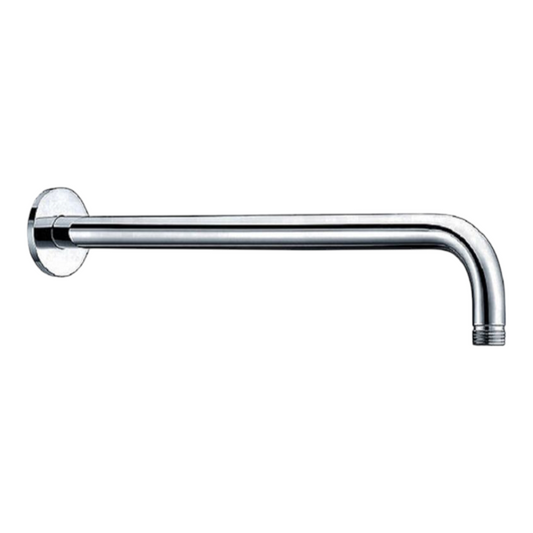 Brazo Ducha Redondo 90° Metal Cromado de 45cm largo Canopla Redonda