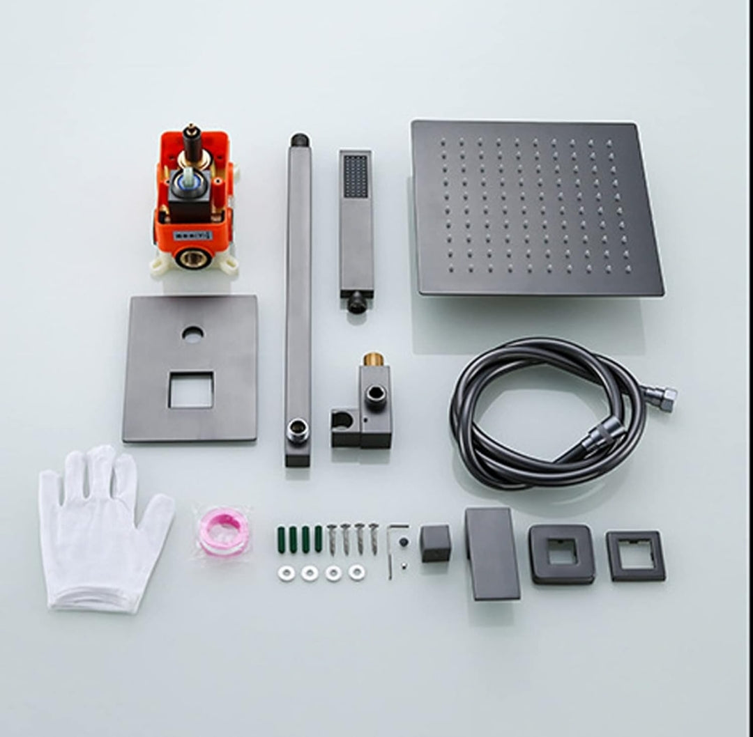 COMBO Set Mezcladora Ducha 25cm Completo Gun Grey Acero Inoxidable