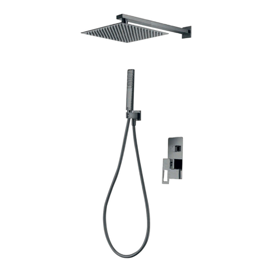 COMBO Set Mezcladora Ducha 25cm Completo Gun Grey Acero Inoxidable