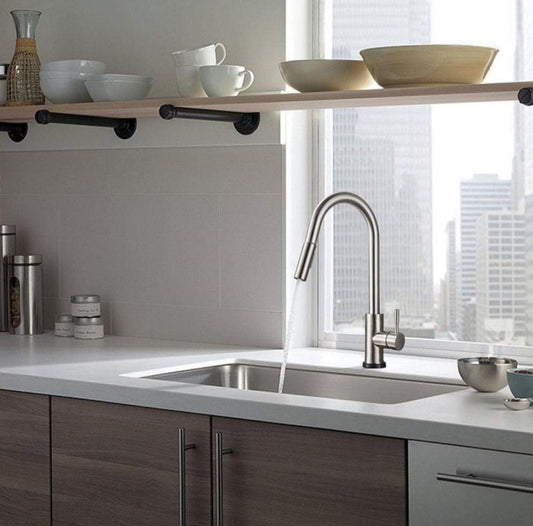 Grifo de Cocina Monomando Extraíble Moderno Acero Mate