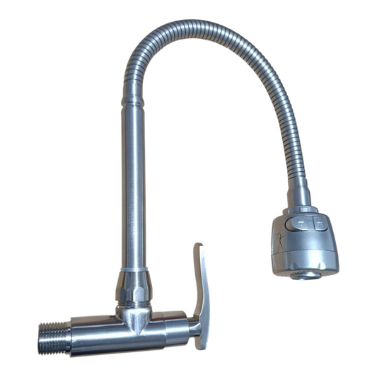 Grifo Caño Cocina Pared Flexible 360° Acero Satinado Mate