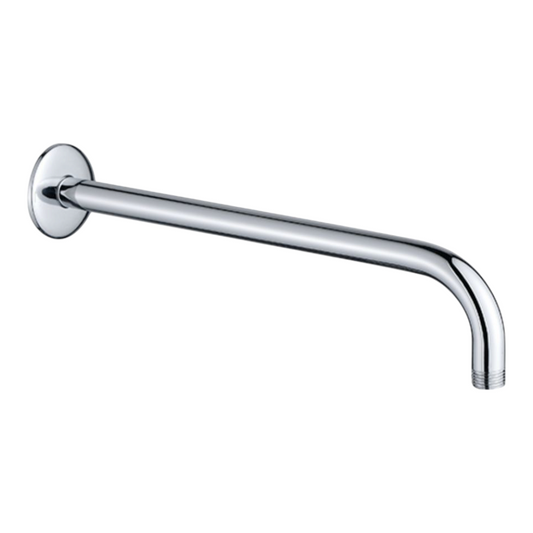 Brazo Ducha Redondo 90° Metal Cromado de 45cm largo Canopla Redonda