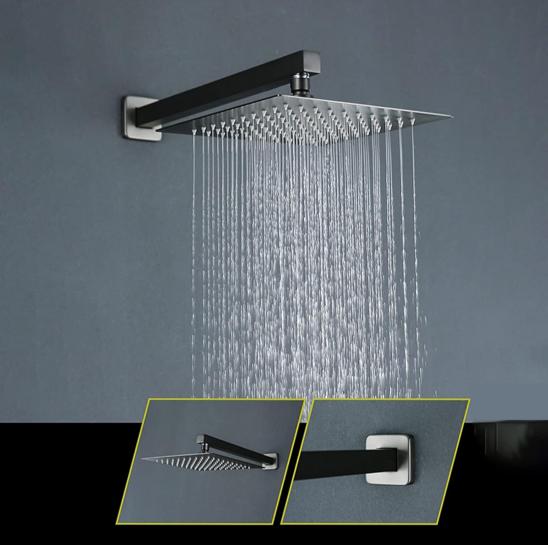 COMBO Set Mezcladora Ducha 25cm Completo Gun Grey Acero Inoxidable